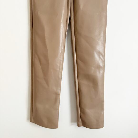 ARITZIA Wilfred Melina Vegan Leather Pants Taupe Brown 0 - Picture 6 of 11